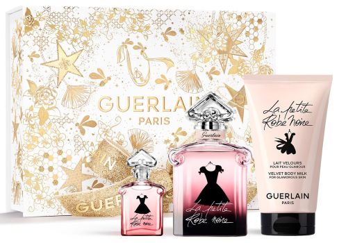 Coffret La Petite Robe Noire Noël 2022 : Eau de parfum 50 ml + Miniature 5 ml + Lait corps 75 ml