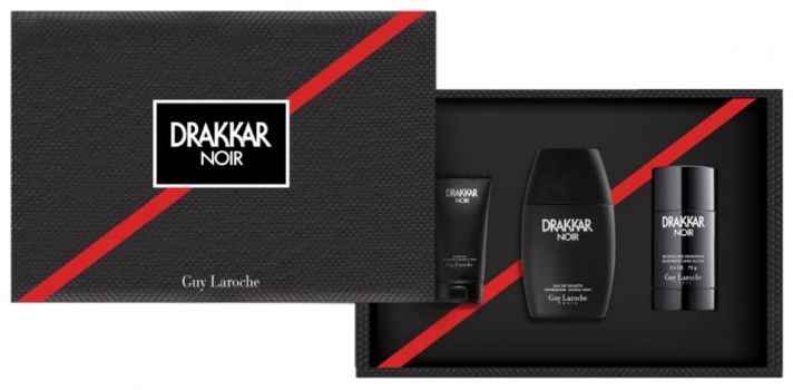 Coffret Drakkar Noir : Eau de toilette 100 ml + Déodorant + Gel douche