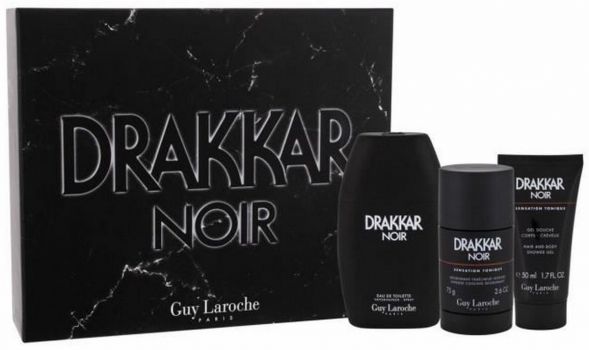 Coffret Drakkar Noir : Eau de toilette 100 ml + Déodorant + Gel douche