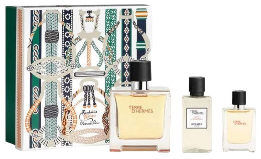 Coffret Terre d'Hermès Noël 2023 : Eau de parfum 75 ml + Lotion après rasage 40 ml + Eau de parfum 12.5 ml