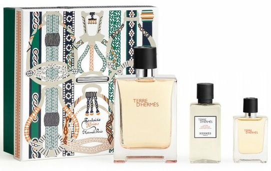 Coffret Terre d'Hermès Noël 2023 : Eau de toilette 100 ml + Gel douche 40 ml + Eau de toilette 5 ml