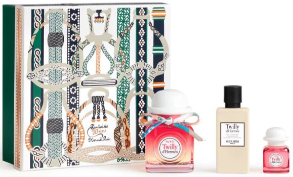 Coffret Tutti Twilly d'Hermès 2024 : Eau de parfum 85 ml + Miniature 7,5 ml + Lait corps 80 ml