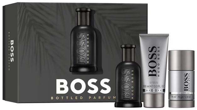 Coffret Boss Bottle Parfum Fête des Pères 2023 : Eau de parfum 100 ml + Gel douche 100 ml + Déodorant 70 g