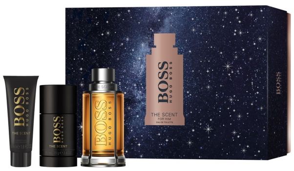 Coffret Boss The Scent : Eau de toilette 100 ml + Déodorant + Gel Douche