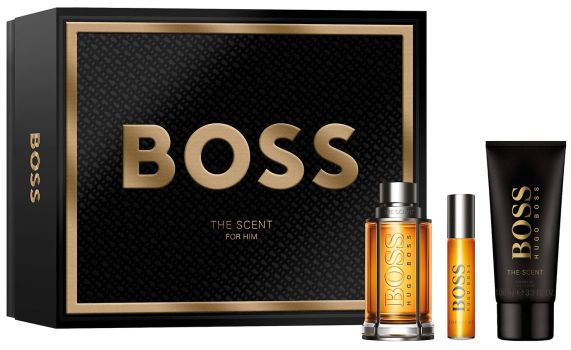 Coffret Boss The Scent Noël 2024 : Eau de toilette 100 ml + Format voyage 10 ml + Gel douche 100 ml
