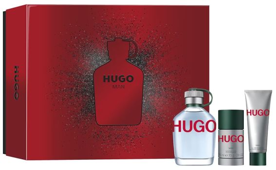 Coffret Hugo Man Noël 2023 : Eau de toilette 125 ml + Déodorant 75 ml + Gel douche 50 ml