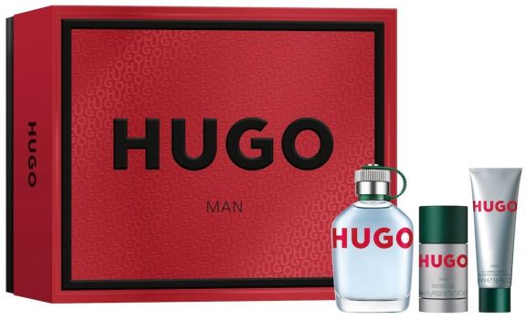 Coffret Hugo Man Noël 2024 : Eau de toilette 125 ml + Déodorant stick 75 ml + Gel douche 50 ml