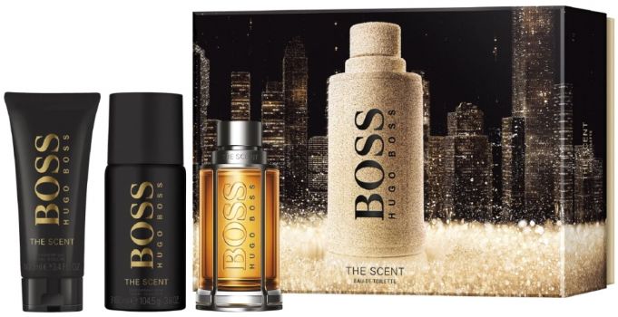 Coffret Noël Boss The Scent : Eau de toilette 50 ml + Gel Douche + Déodorant Spray 