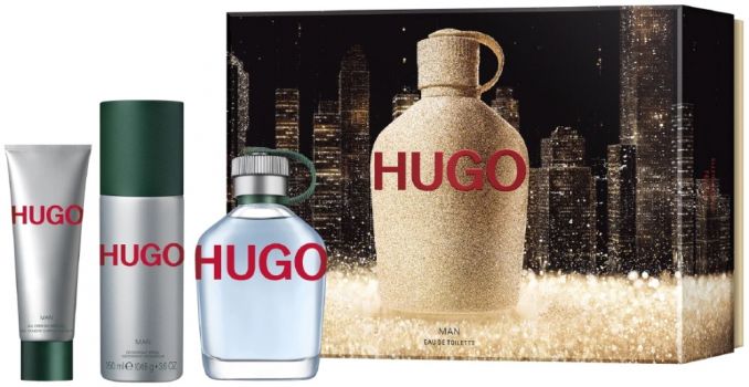Coffret Noël Hugo Man : Eau de toilette 125 ml + Déodorant + Gel Douche
