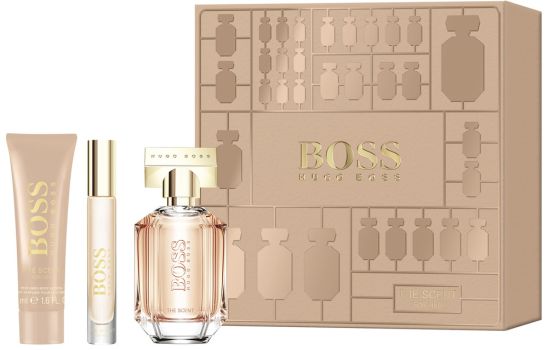 Coffret The Scent For Her : Eau de parfum 50 ml + Lait Corps + Vaporisateur Voyage