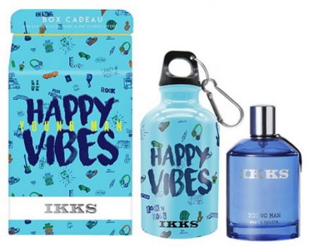 Coffret Happy Vibes - Young Man : Eau de toilette 100 ml + Gourde