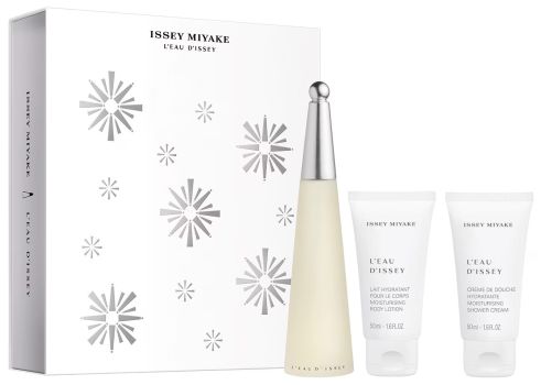 Coffret L'Eau d'Issey Noël 2023 : Eau de toilette 50 ml + Lait corps 50 ml + Crème douche 50 ml