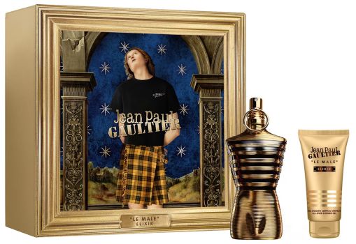 Coffret Le Mâle Elixir Noël 2024 : Eau de parfum 125 ml + Gel douche 75 ml