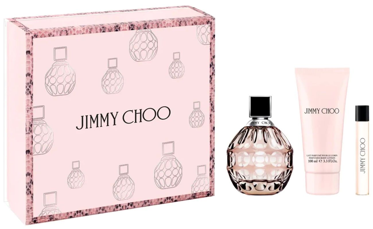 Coffret Jimmy Choo Eau de parfum 100 ml + Lait Corps + Vaporisateur Voyage Jimmy Choo pas cher