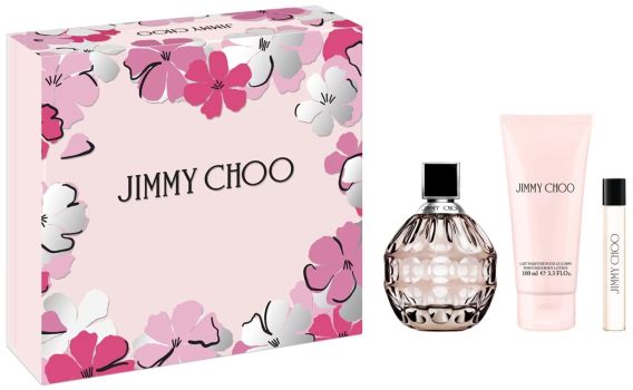Coffret Jimmy Choo Fête des Mères 2023 : Eau de parfum 100 ml + Format voyage 7,5 ml + Lait corps 100 ml