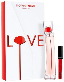 Coffret Flower By Kenzo : Eau de Parfum 30 ml + Rouge Gloss