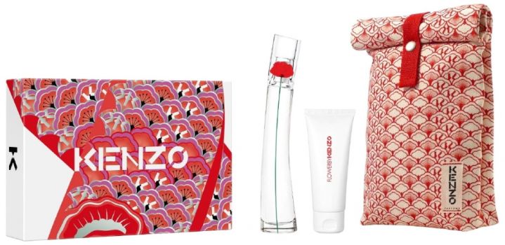 Coffret Fête des Mères Flower By Kenzo : Eau de Parfum 50 ml + Lait corps + Trousse