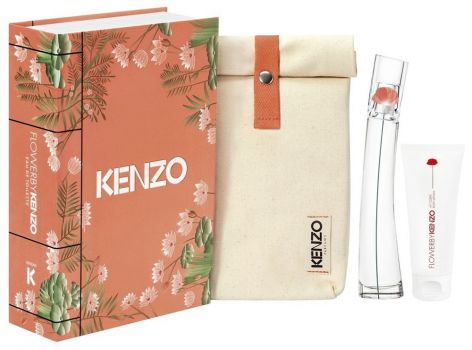Coffret Flower by Kenzo : Eau de Toilette 50 ml + Lait Corps + Trousse