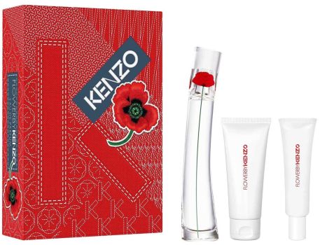 Coffret Flower by Kenzo Fête des Mères 2023 : Eau de parfum 50 ml + Lait corps 75 ml + Crème mains 20 ml