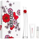 Coffret Flower by Kenzo Fête des Mères 2024 : Eau de parfum 100 ml + Format voyage 10 ml + Lait corps 75 ml pas chère