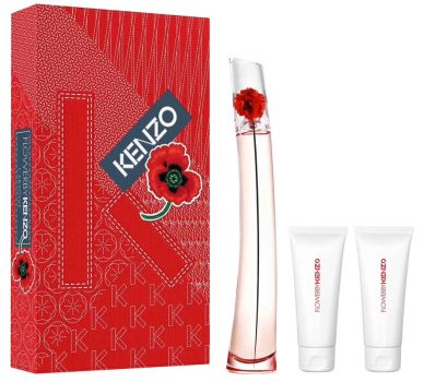 Coffret Flower by Kenzo L'absolue 2023 : Eau de parfum 100 ml + Lait corps 75 ml + Lait corps 75 ml