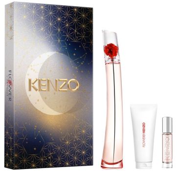 Coffret Flower by Kenzo L'absolue Noël 2023 : Eau de parfum 100 ml + Lait corps 75 ml + Eau de parfum 10 ml