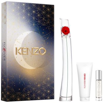 Coffret Flower by Kenzo Noël 2023 : Eau de parfum 100 ml + Eau de parfum 10 ml + Lait corps 75 ml