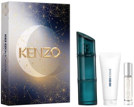 Coffret Kenzo Homme Noël 2023 : Eau de toilette 110 ml + Gel douche 75 ml + Eau de toilette 10 ml