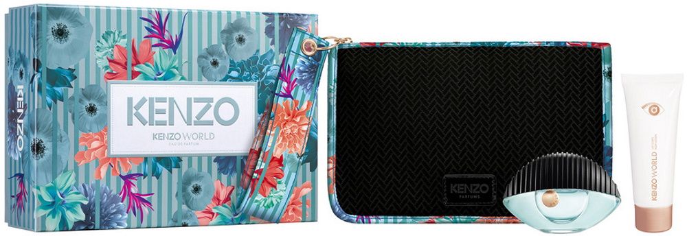 Coffret Kenzo World : Eau de parfum 50 + Lait Corps + Trousse