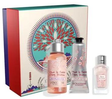 Coffret Fleurs de Cerisier Noël 2023 : Eau de toilette 7.5 ml + Gel douche 75 ml + Crème mains 30 ml