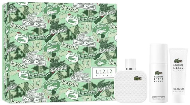 Coffret L.12.12 Blanc Fête des Pères 2023 : Eau de toilette 100 ml + Déodorant 150 ml + Gel douche 50 ml