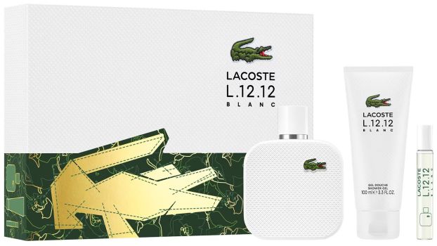 Coffret L.12.12 Blanc Noël 2024 : Eau de toilette 100 ml + Format voyage 7,5 ml + Gel douche 100 ml