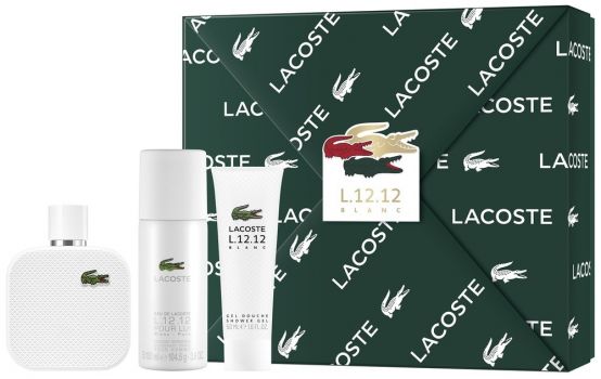 Coffret Lacoste L.12.12 Blanc : Eau de Toilette 100 ml + Déodorant + Gel Douche