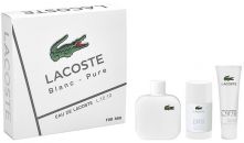 Coffret Lacoste L.12.12. Blanc : Eau de toilette 100 ml + Gel Douche + Déodorant pas chère