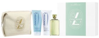 Coffret Eau de Lancaster : Eau de toilette 125 ml + Gel douche 200 ml + Lait corps 200 ml + Sacoche pas chère