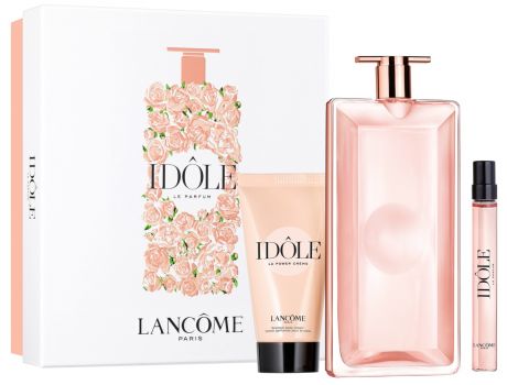 Coffret Idôle 2022 Fête des Mères : Eau de parfum 100 ml + Vaporisateur 10 ml + Crème corps 50 ml