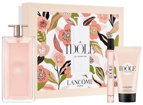 Coffret Idôle 2021 Fête des Mères : Eau de parfum 50 ml + Vaporisateur 10 ml + Crème corps 50 ml