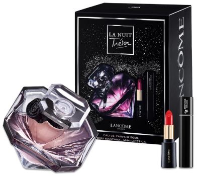 Coffret La Nuit Trésor 2022 : Eau de parfum 50 ml + Mascara + Rouge à lèvres