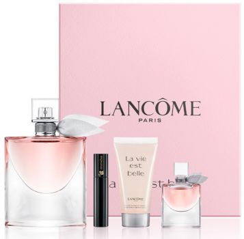 Coffret La Vie est Belle 2021 : Eau de parfum 50 ml + Vaporisateur 4 ml + Gel douche + Mini mascara 