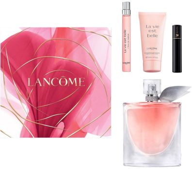 Coffret La Vie est Belle Saint Valentin 2024 : Eau de parfum 100 ml + Mascara + Lotion corps  50 ml + Eau de parfum 10 ml