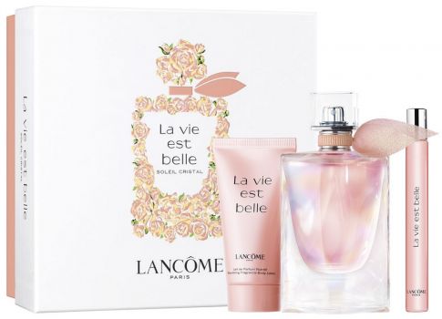 Coffret La Vie est Belle Soleil Cristal 2022 : Eau de parfum 50 ml + Lait corps 50 ml + Vaporisateur 10 ml