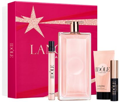Coffret Idôle 2021 Noël : Eau de parfum 100 ml + Lait corps 50 ml + Mascara + Miniature 10 ml