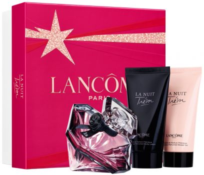 Coffret La Nuit Trésor 2021 Noël : Eau de parfum 50 ml + Lait corps 50 ml + Gel douche 50 ml