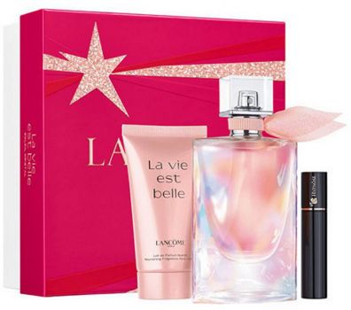 Coffret La Vie est Belle Soleil Cristal 2021 : Eau de parfum 50 ml + Lait corps 50 ml + Mini mascara