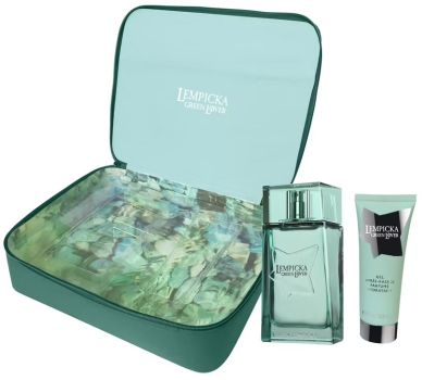 Coffret Lempicka Green Lover Noël 2023 : Eau de toilette 100 ml + Gel après rasage 75 ml 