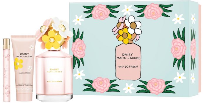 Coffret Daisy Eau So Fresh : Eau de toilette 125 ml + Lait Corps + Vaporisateur Voyage