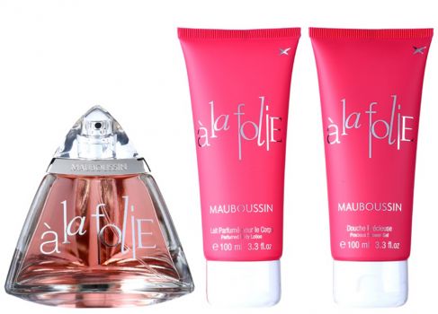 Coffret A la Folie : Eau de parfum 100 ml + Lait corps + Gel Douche