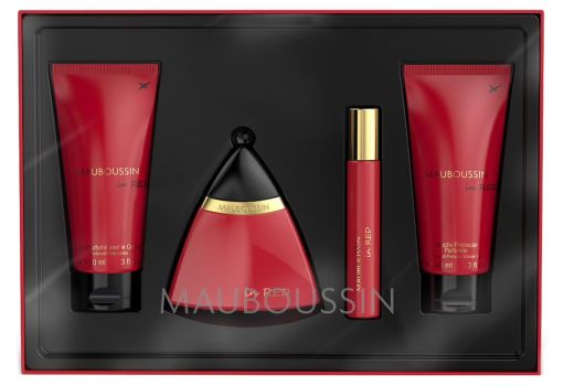 Coffret In Red Pour Elle : Eau de parfum 100 ml + Gel douche 90 ml + Lait corps 90 ml + Eau de parfum 20 ml