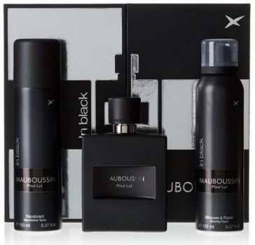 Coffret Pour Lui In Black : Eau de Parfum 100 ml + Déodorant + Mousse à Raser