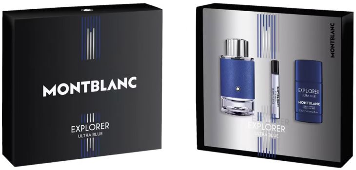 Coffret Explorer Ultra Blue Fête des Pères 2023 : Eau de parfum 100 ml + Format voyage 7,5 ml + Déodorant 75 g